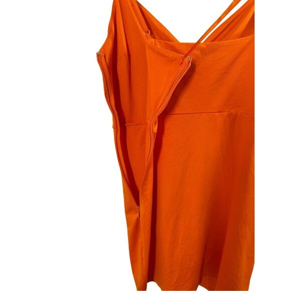 NWOT Superdown Orange Sleeveless Wrap Mini Dress Size S V-neck Spaghetti Strap - Picture 6 of 9